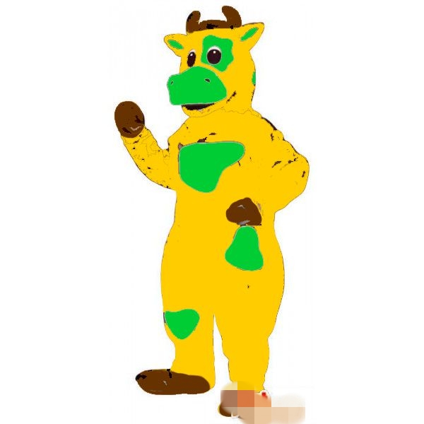 

Custom Yellow cow mascot costume Adult Size free shipping