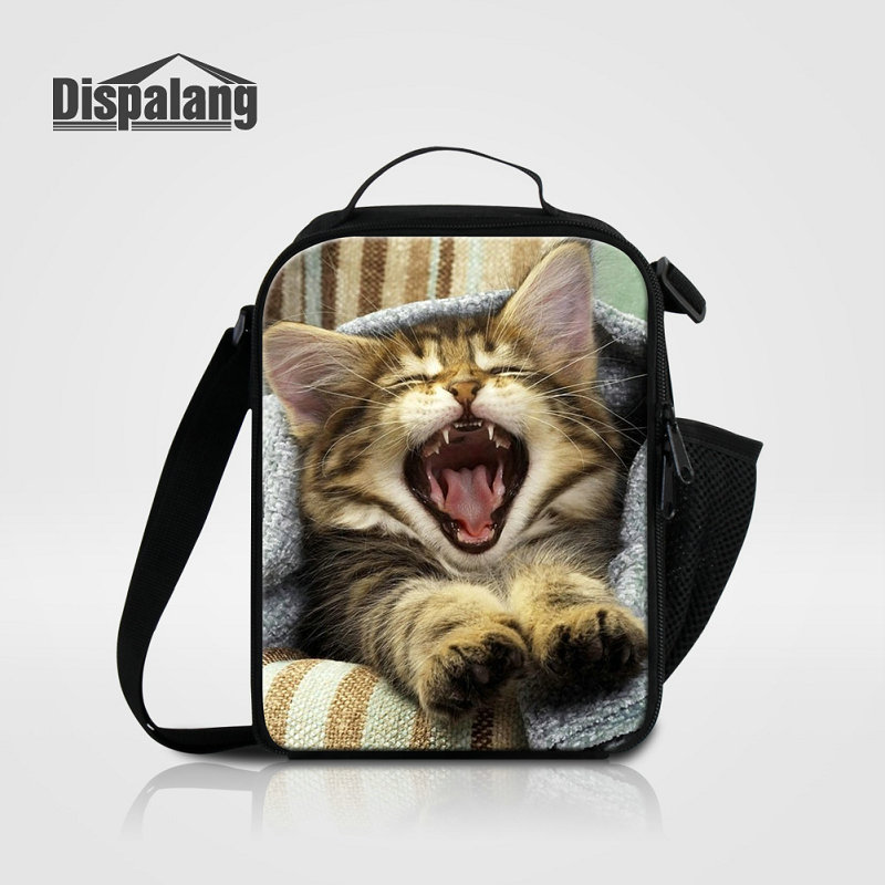 

Thermal Lunch Bag For Children Women Adults Food Lunch Picnic Cooler Bags Cute Animal Cat Playing Insulated Lunch Bags For Students School, As the picture show