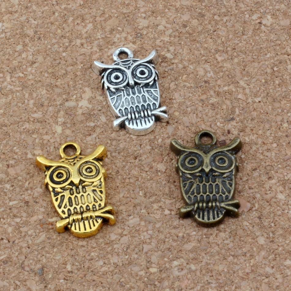 

CUTE WIZE OWL Charms Pendants 100Pcs/lot 14x22.5mm Antique Silver /gold / bronze Fashion Jewelry DIY Fit Bracelets Necklace Earrings A-231v