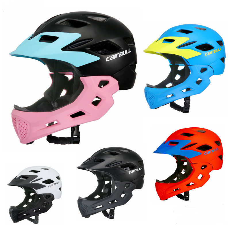 

2-10 Year Old Full Covered Kid Helmet Bike Children Full Face Helmet Cycling Motocross Downhill Safety, Blue 50-57cm