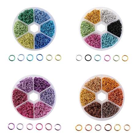 

PANDAHALL 6 Colors Aluminum Wire Open Jump Rings Split Rings Jewelry Findings Mixed Color 6x0.8mm about 180pcs/color 1080pcs/box