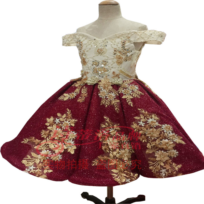 Vente en gros: Livraison gratuite Pas de risque Shopping Mode nouvelle robe de bal délicate Manuel Organza Flower Girl Dress robes de Pageant Gir