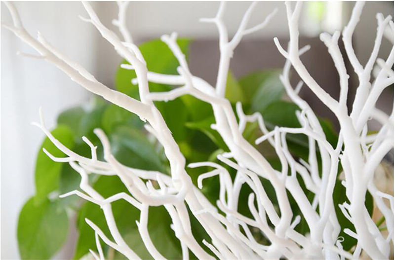 2021 New Design Artificial Tree Branch Wood White Plastic Small Tree
