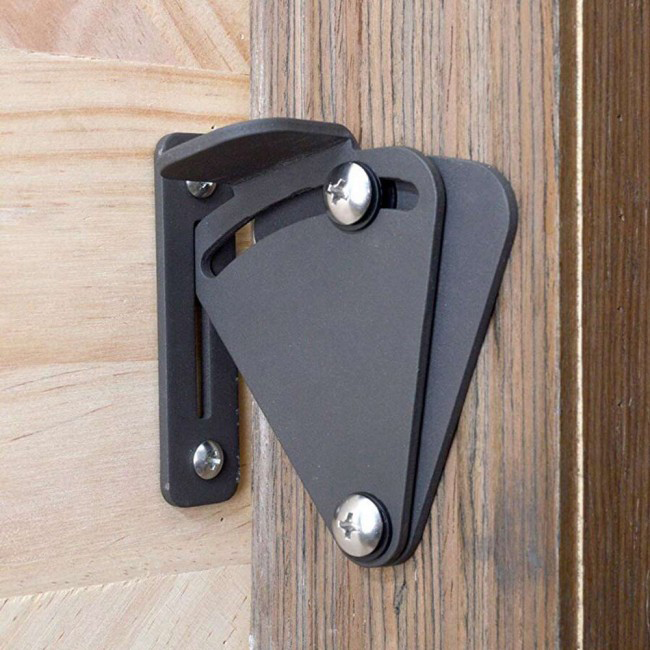 

Big Size Pull Black Solid Iron Steel Sliding Barn Door Gate Lock Door Latch For Wooden Door