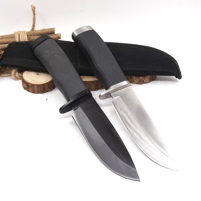 

Fixed Blade Knife Outdoor Survival Camping Hunting Knife 420 Blade Rubber Handle Multi Tool Small Straight Knives 2Colors