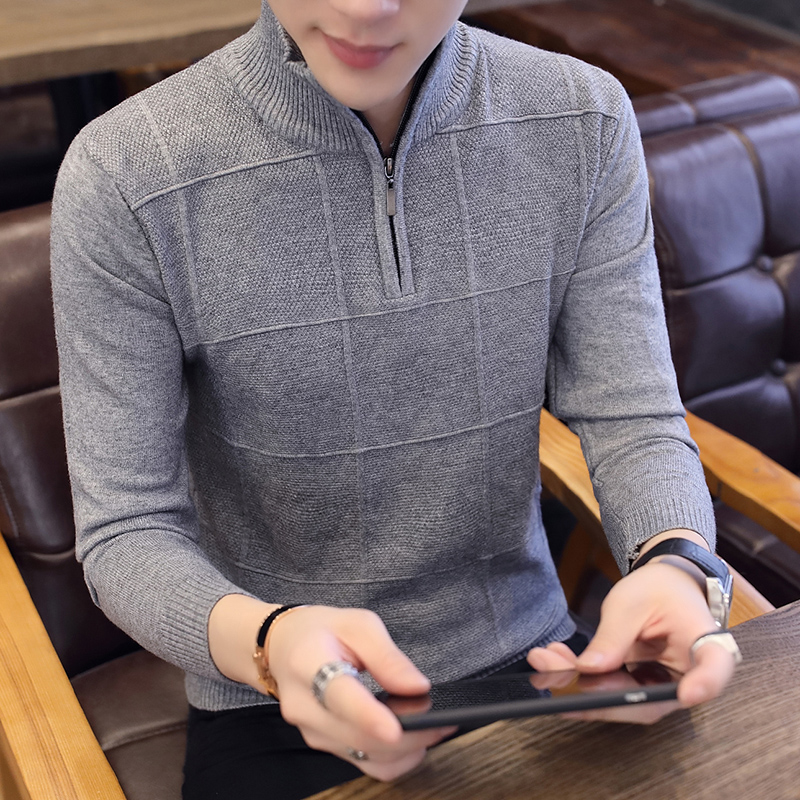 2018 Men's Sweaters Autumn Winter Warm Cashmere Wool Zipper Pullover Sweaters Man Casual Knitwear Plus Size M-XXXL