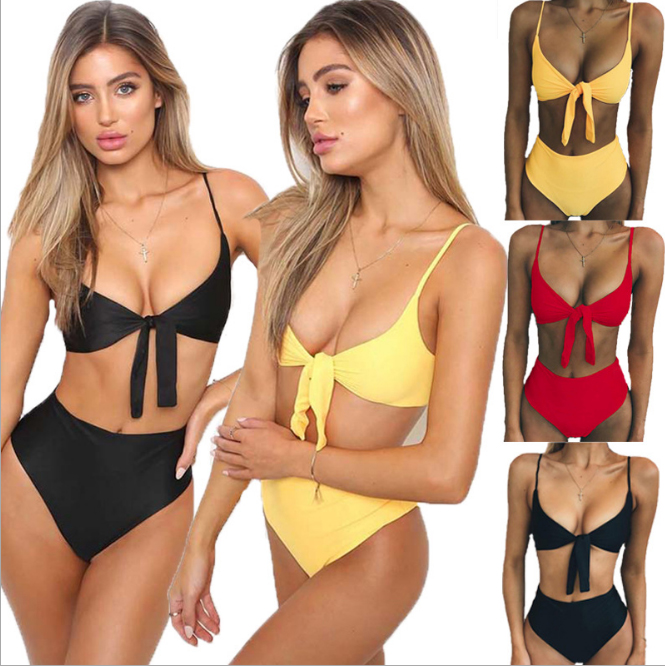 DaiLiWei Badeanz/üge f/ür Frauen Druck Tankinis hohe Taille Bikini-Set Volant Bademode