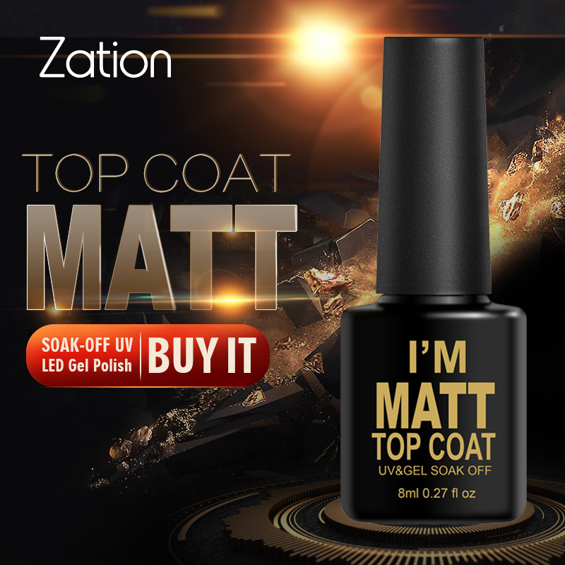 

Zation Matt Long Lasting UV Led Matt Nail Gel Glue Frosted Surface Nail Art Top Coat Gel Lacquers 8ML Matte Top Coat, Transparent