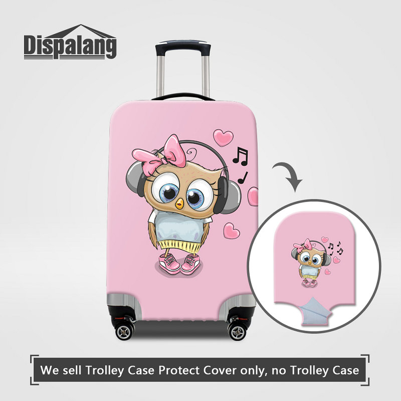 

Women Fashion Travel On Road Luggage Cover For 18-32 Inch Trolley Suitcase Animal Lucky Owl Cartoon Musical Note Thick Dust Protector Covers