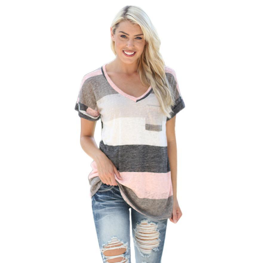 

Tshirt Women Plus Size 5xl Striped Casual Short Sleeve Loose Ladies Summer Tops Daily Basic Tee Shirt Debardeur Femme#9021, Red