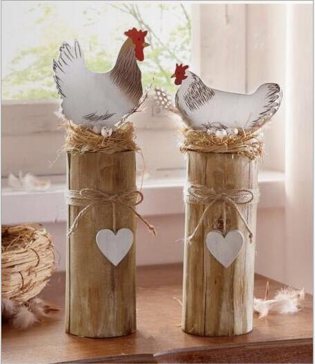 

European country lovely wooden hand-made old wind set for chicken spring decoration wooden chicken house creative garden indoor decoration