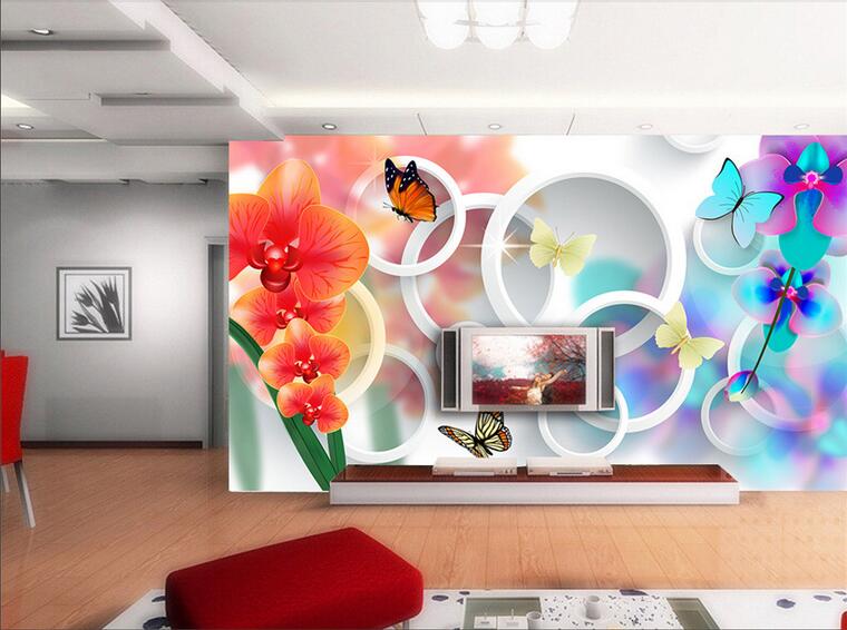

3d wallpaper custom photo mural Beautiful Phalaenopsis background wall living room Home decor 3d wall murals wallpaper for walls 3 d, Non-woven fabric