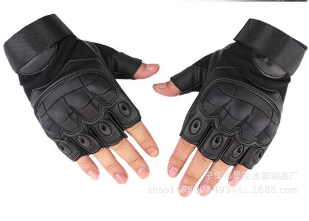

Brand New outdoor tactical half finger Super fiber leather glove for Rock climbing mountaineering real CS camping free shipping, Beige