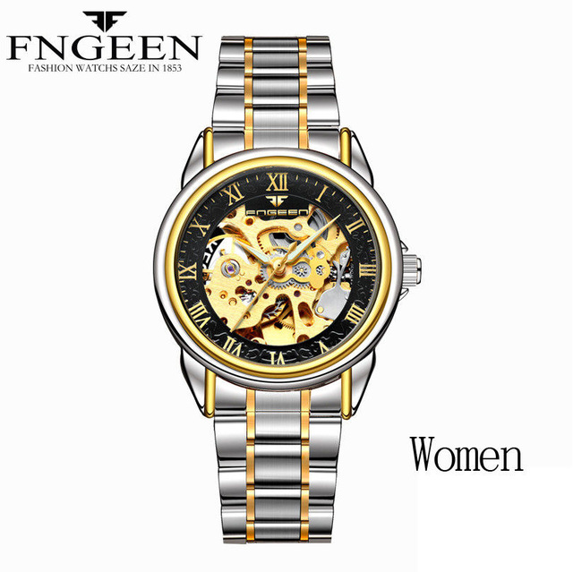 

Women Watches Automatic Mechanical Ladies Watches Female Tourbillon Clock Gold Fashion Skeleton Watch Top Brand Wristwatch Relogio Feminino, Slivery;brown