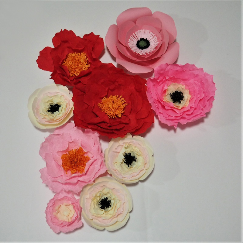 

Crepe Paper Flowers Backdrop Giant Paper Flowers Wall Artificial Floral Nursery Birthday Deco Handmade Wedding 9pcs Decorations Home Deco