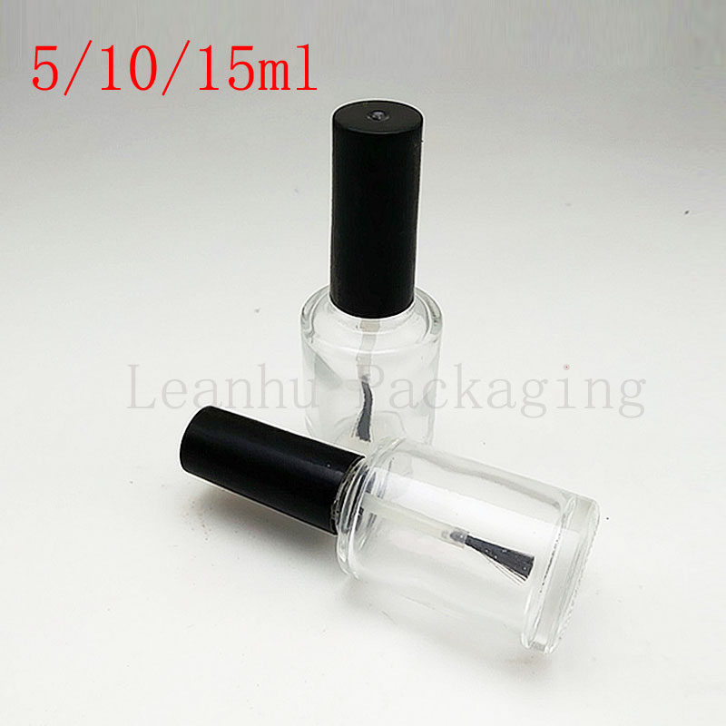 

5ML 10ML 15ML Empty Transparent Glass Nail Polish Bottles Brush Lid ,Small Glass Bottle For Nail Art ,Essential Oil Container