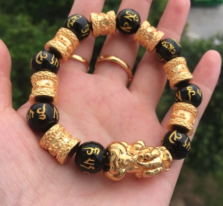 Buddha Armband Obsidian