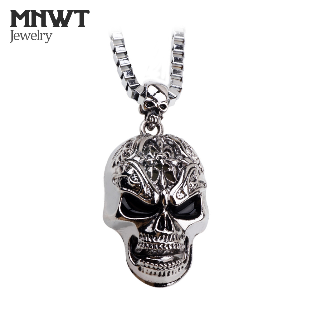 

MNWT The Europe&United Punk Style Skull Pendant Necklaces Non-mainstream Fashion Man Necklace Halloween Gift Jewelry Sautoir