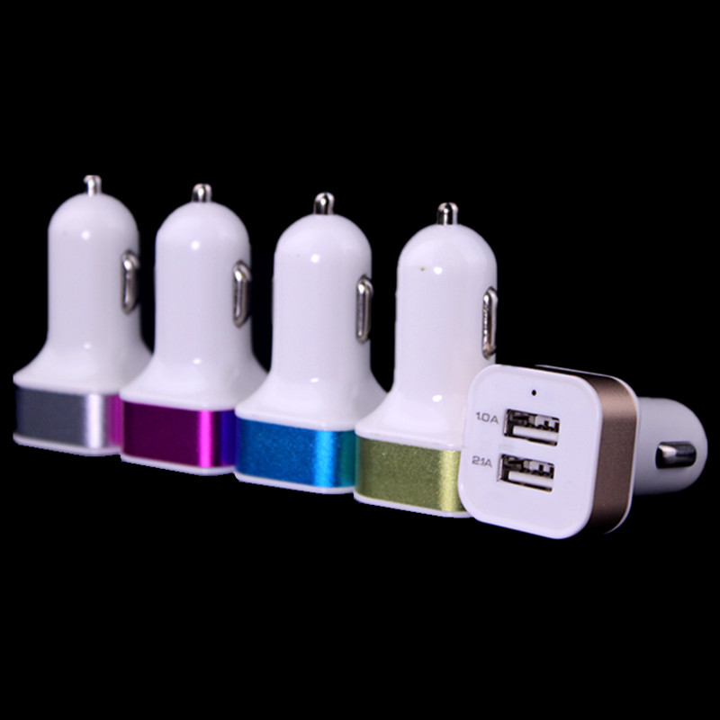 

Car charger dual usb ports 2.1A+1A Car charger adapter for iphone 4 5 6 7 for mp3 mp4 for samsung