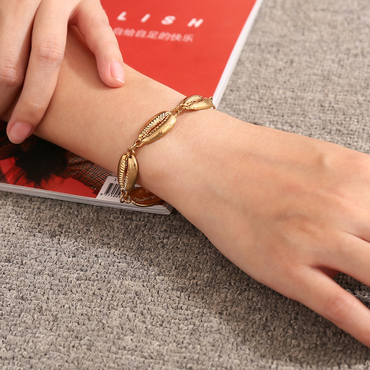2018 Nouveaux coquillages Bracelet en forme d'or Chaîne en or Bracelet conque pour femmes Simple Summer Beach Holiday Bijoux cadeau pour les fill