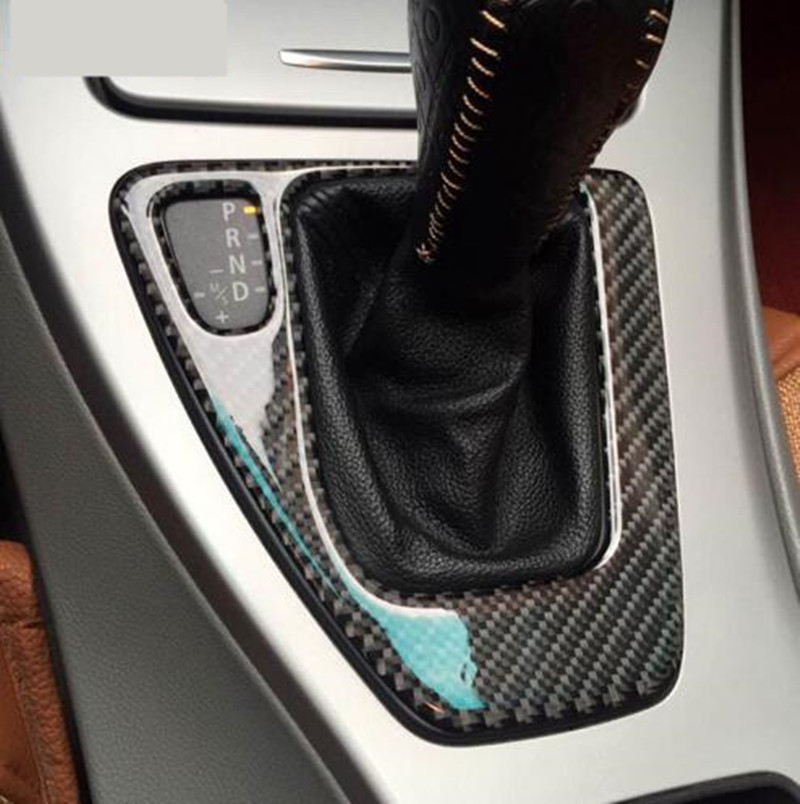For bmw e90 e92 Carbon Fiber Sticker Decorative Cover trim Strip for Car Control Gear Shift Panel 3 series 2005-2012 Car Styling