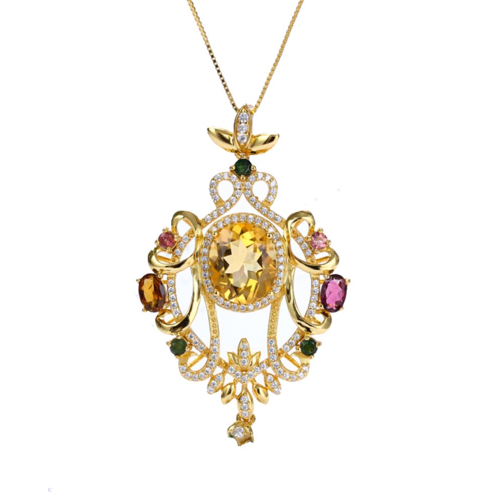 Citrine 2.63 Ct 925 Sterling Silver Pendand