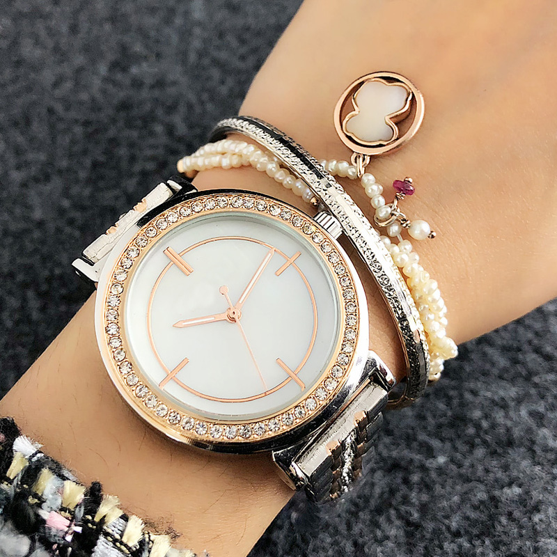 

Fashion Brand Women's girl crystal style metal steel band quartz wrist watch M7087, Mkor all rose gold