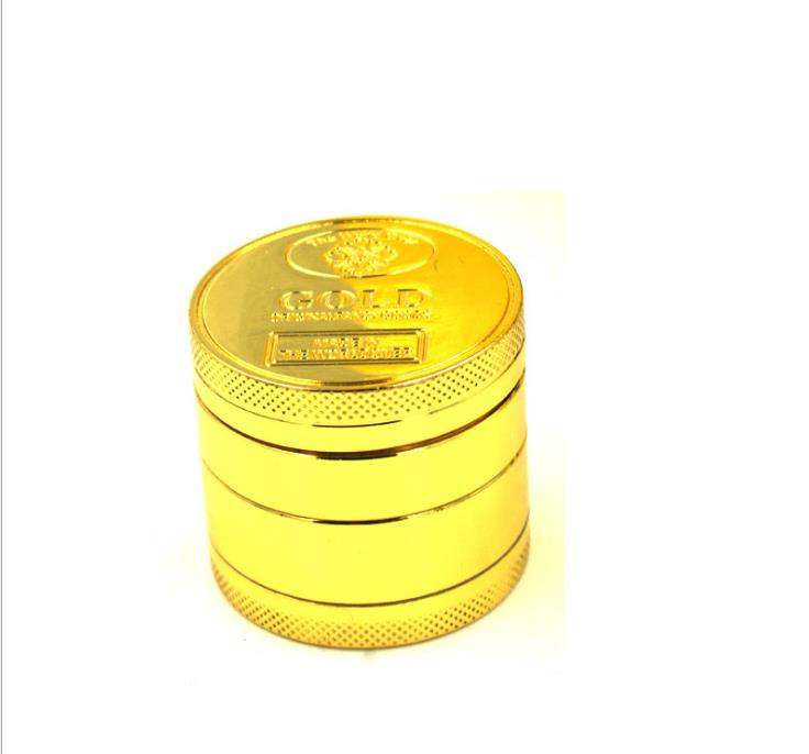 

Gold Bar Zinc Alloy Smoke Grinder Metal Smoke Grinder 4 Layer 40 Mm