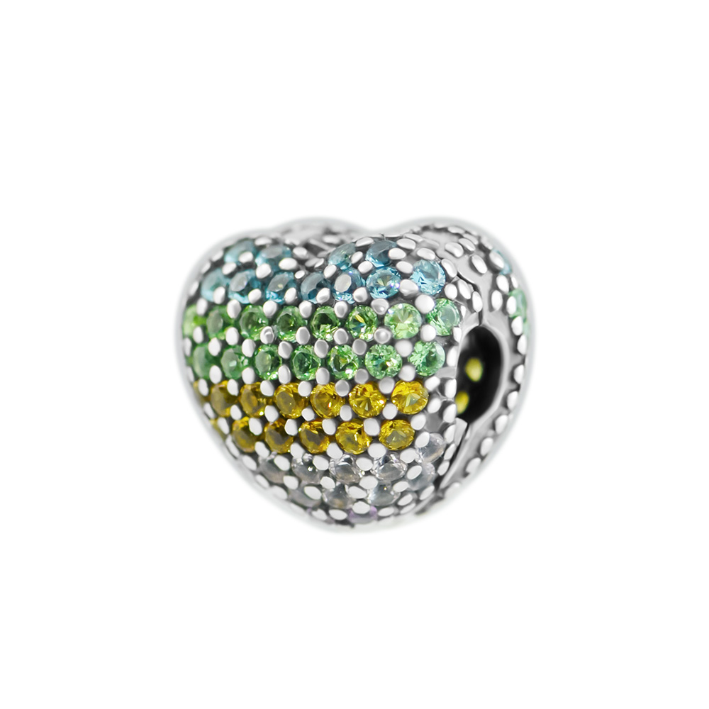 2018 Summer 925 Sterling Silver Jewelry Pave Open My Heart Charm Beads Fits Bracelets Necklace For Women Jewelry Making-image-420365738