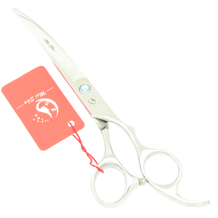 

7.0Inch Meisha Down Curved Pet Grooming Scissors Japan 440c Dog Cutting Shears Animals Trimming Clippers Cat Hairdressing Tijeras HB0089, Silver