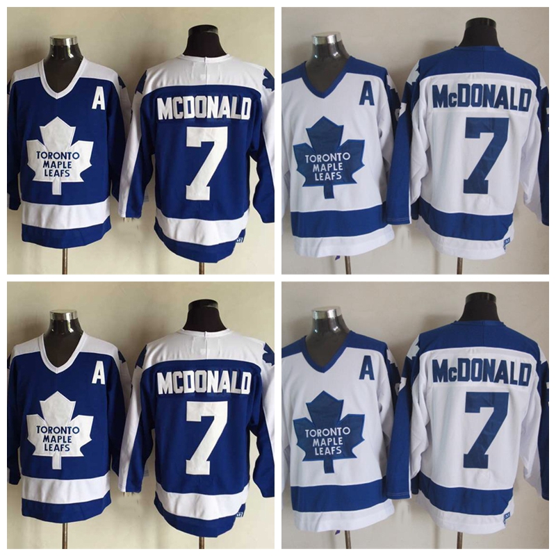 

Toronto Maple Leafs Vintage Lanny McDonald Hockey Jerseys Cheap Mens #7 Lanny McDonald Stitched Shirts A PATCH, White