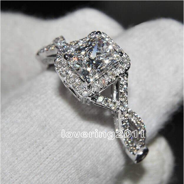 

choucong Fashion Jewelry Diamond 925 Sterling Silver Engagement Wedding Ring Sz 5-11 Free shipping Gift