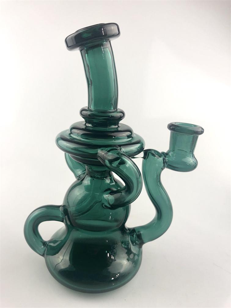 

2018 double uptake recycler glass bong factory direct supply to accept personalized custom 14mm glass oil rigs Free Shipping stained glass