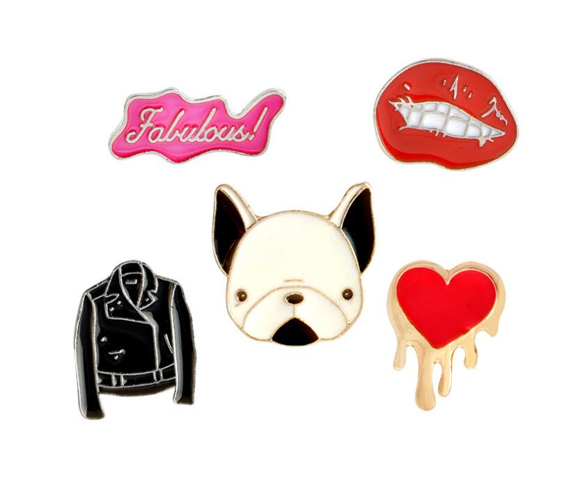 Gift Mujeres Pink Heart Ribbon Esmalte Pin Chaquetas de mezclilla placa Broches