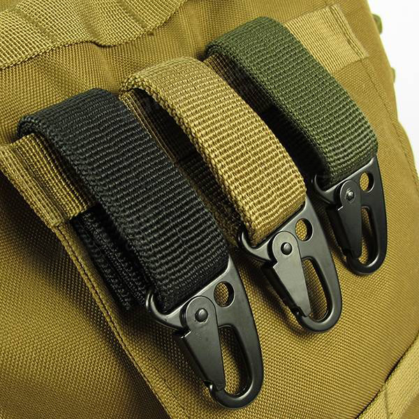 

Carabiner Webbing Buckle Nylon Molle Belt Hanging Key Ring Outdoor Tool Black Khaki Army Green A283