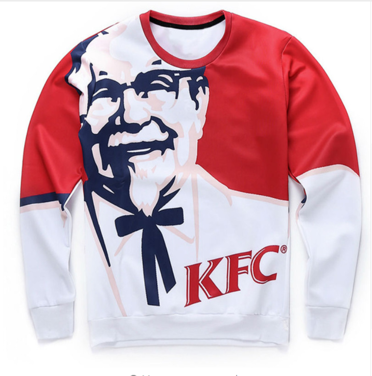 

Wholesale-Newest Fashion Womens/Mens KFC Funny 3D Print Casual Sweatshirt Free Shipping QQ039, Multicolor