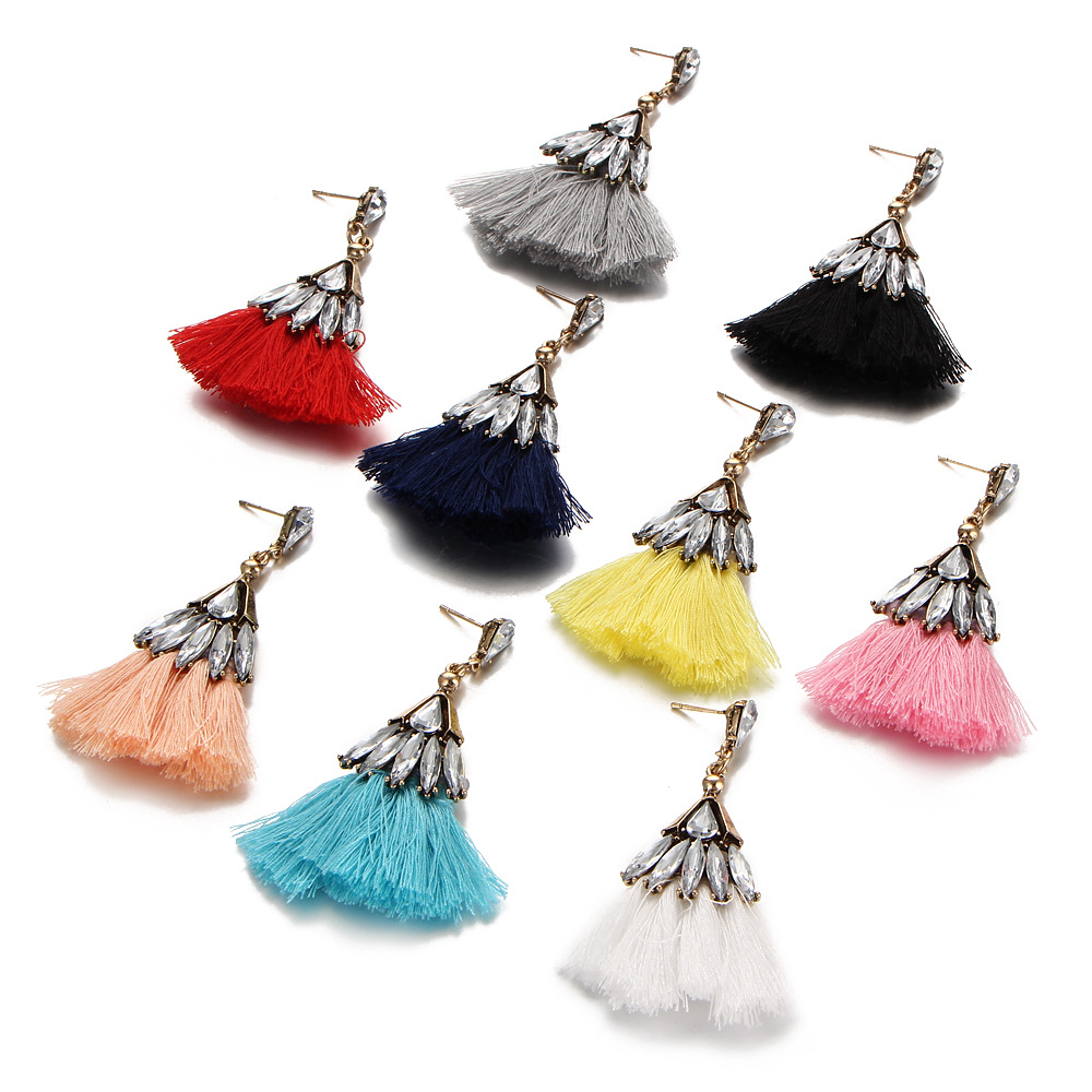 

Fashion Bohemian Jewelry Elegant Tassels Earrings Long Hook Drop Dangle Women