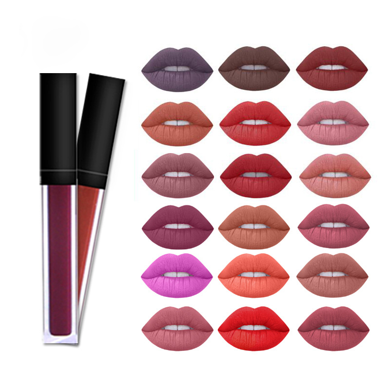 zouyesan Free Shipping 2019 18 color makeup matte lip gloss non-stick cup moisturizing waterproof does not fade liquid lipstick-image-410317896
