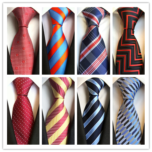 

2019 TIE Hot Fashion Necktie Mens Classic Ties Formal Wedding Business Red Navy Black Stripe Tie For Men Accessories tie Groom Ties, Color