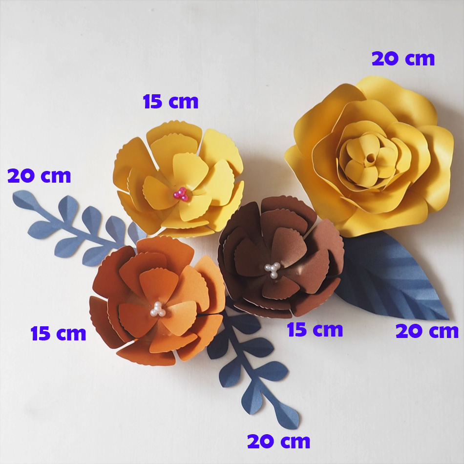 

DIY Artificial Flowers Fleurs Artificielles Backdrop Giant Paper Flowers 4PCS Paper Leave 3PCS Wedding Party Decor Baby Nursery