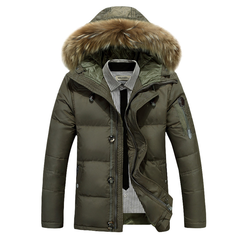 Men's Winter Down Jacket 2018 Thick Warm Men Down Jackets High Quality Fur Collar Hooded Downcasaco Masculino Inverno XD620