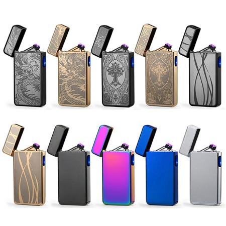 

New Double ARC Electric USB Lighter Rechargeable Plasma Windproof Pulse Flameless Cigarette lighter colorful charge usb lighters