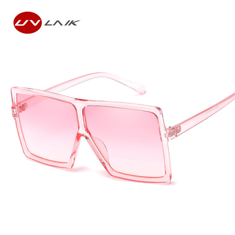 

UVLAIK Oversized Sunglasses Women Large Square Sunglasses Men Transparent Frame Vintage Retro Sun Glasses Female Male UV400