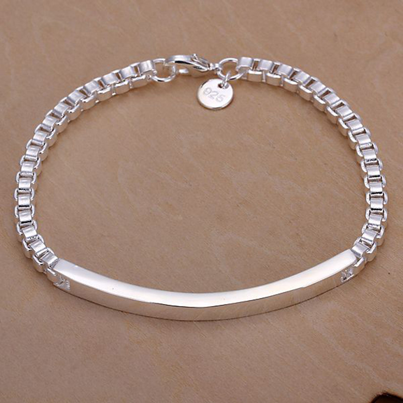 Bracelet en argent sterling fine 925 pour femmes hommes, mode 925 Silver 5mm Box Chaîne 8inch Bracelet Italie Nouvelle arrivée Noël Best Gfit AH7