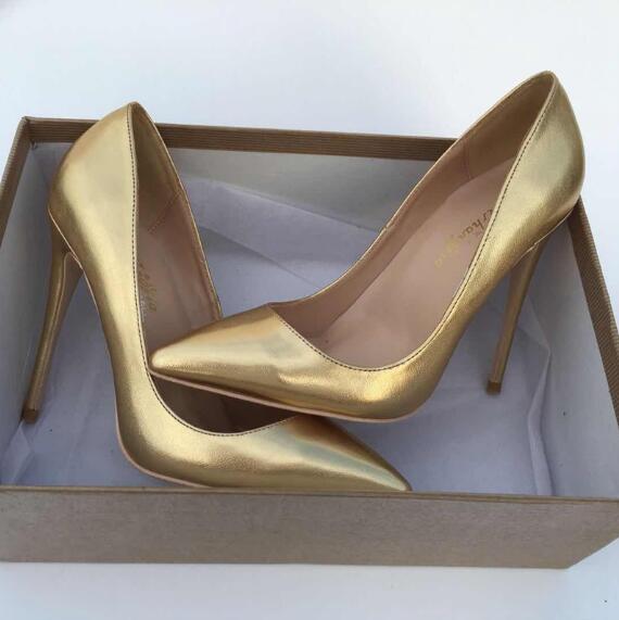 2018 Marque Chaussures Femme 12CM Talons Pompes Femmes Chaussures Talons Hauts Sexy Noir Beige Chaussures De Mariage Stiletto, Taille34-44