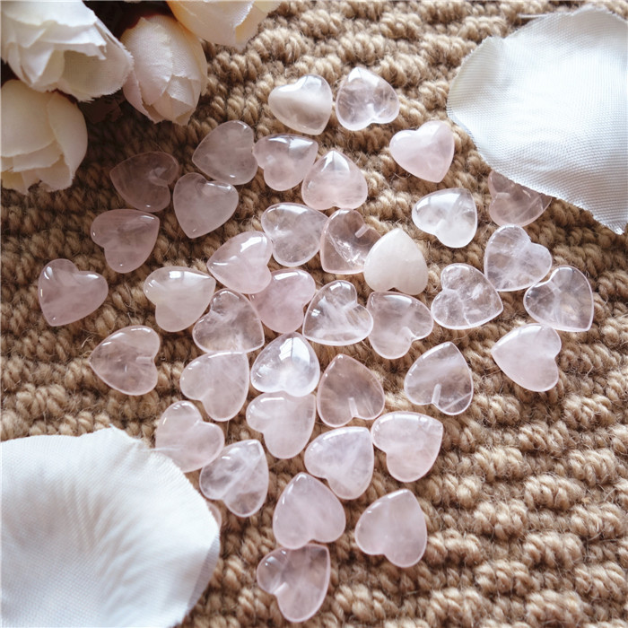 

13*13*4mm Heart Shape Rose Quartz With Half Hole Natural Gemstone Loose Beads For Jewelry DIY 30pcs/lot