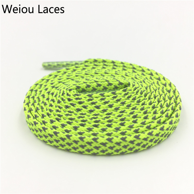 

Weiou Multi Colored Fashion Shining 3M reflective Flat Brightly Shoelace Glow in the Dark Shoe Strings For Sneaker Women Men Shoes 120cm