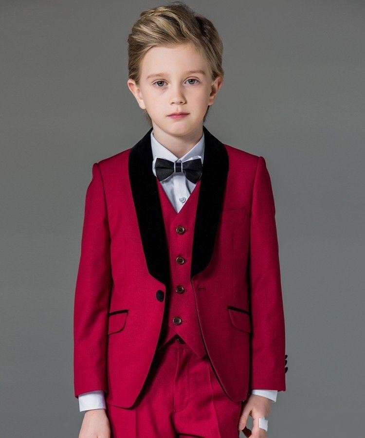 

New Fashion Red Boy Formal Wear Handsome Boy Kid Attire Wedding Apparel Blazer Birthday Party Prom Suit(jacket+pants+tie+vest ) 19, Same as image