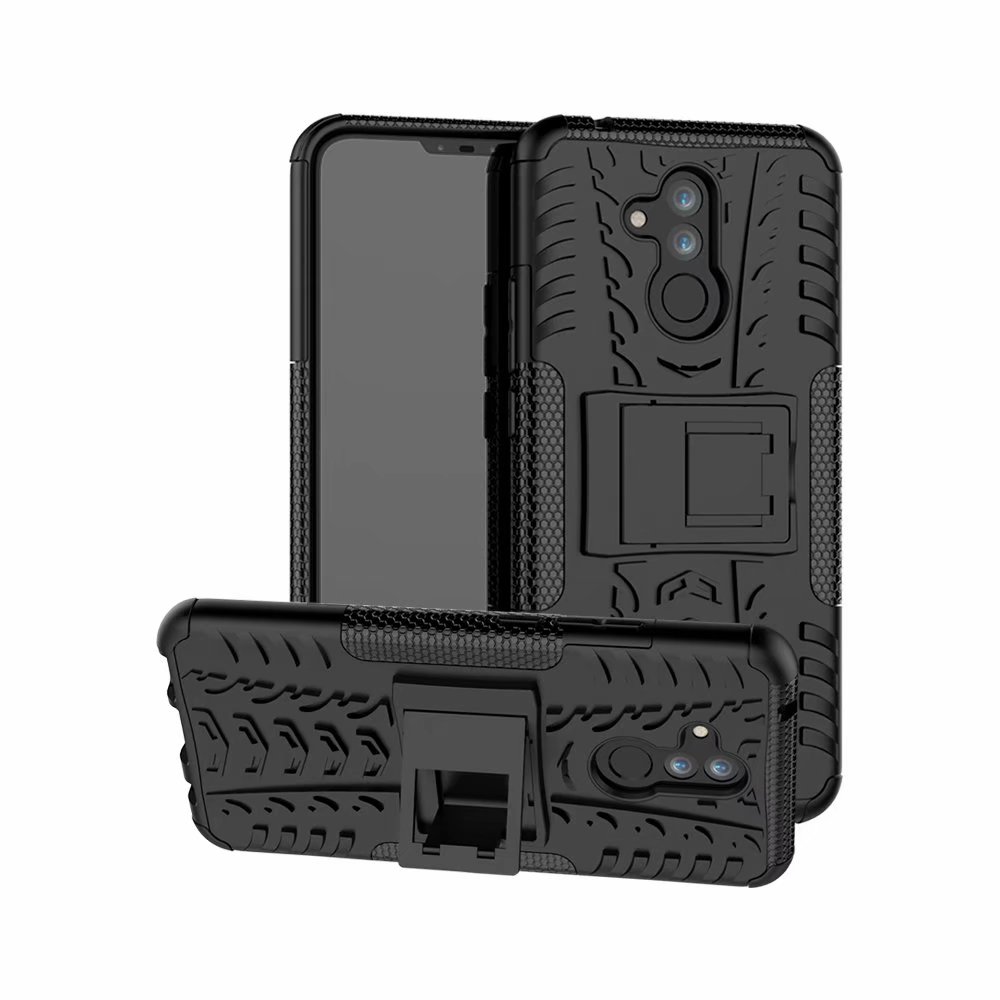 

For Huawei Mate 20 Lite Case Nice Rugged Combo Hybrid Armor Bracket Impact Holster Cover For Huawei Mate 20 Lite / Maimang 7, Black