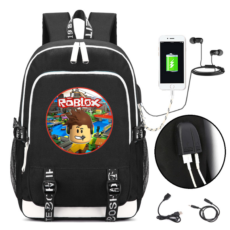 Roblox Backpack With Usb Charging Port And Lock Headphone Interface For College Student Work Men Women Y18100705 Backpacks Brand Backpacks At - 